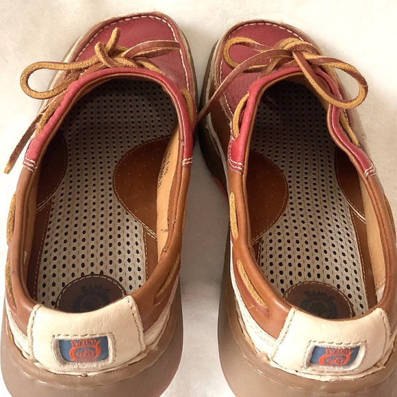 Born Wayz / Børn Men’s Leather Moc-Toe Casual Size 10 M Multi-Tone Red/Tan/Cream - Picture 9 of 16